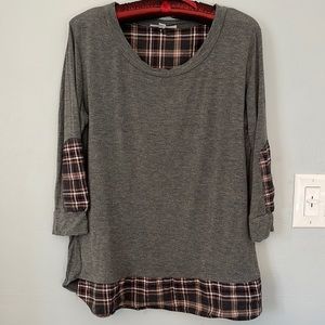 DREW gray & plaid tunic